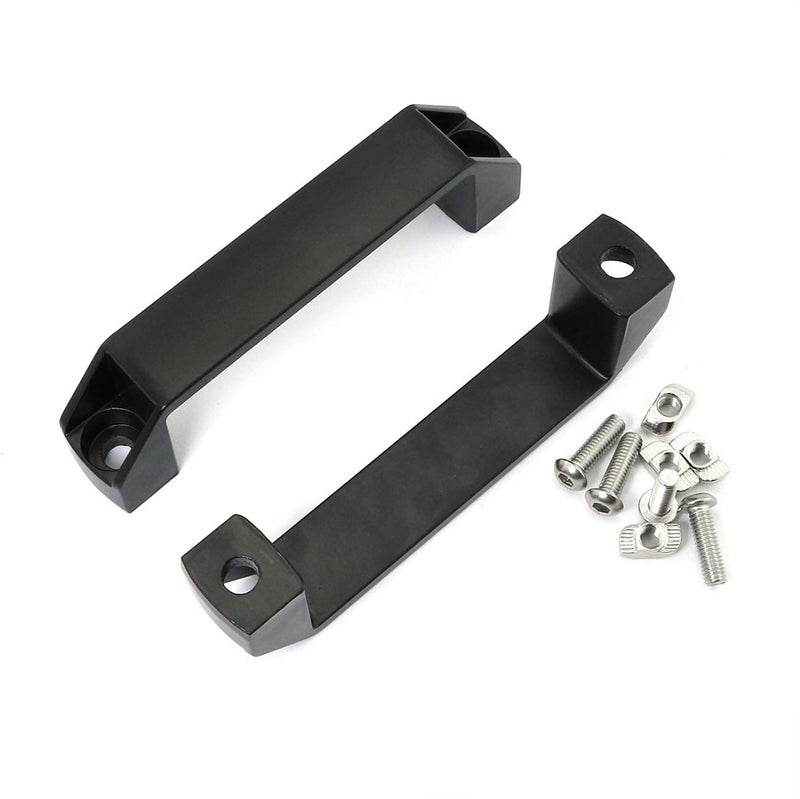 PZRT 2-Pack Black Aluminium Alloy Handle Rectangular Industrial Pull Handle for 30 Series Aluminum Extrusion Profile Accessories 120mm - Image 1